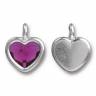 Подвеска "Heart", цвет кристалла  Fuchsia (Swarovski), покрытие - родий